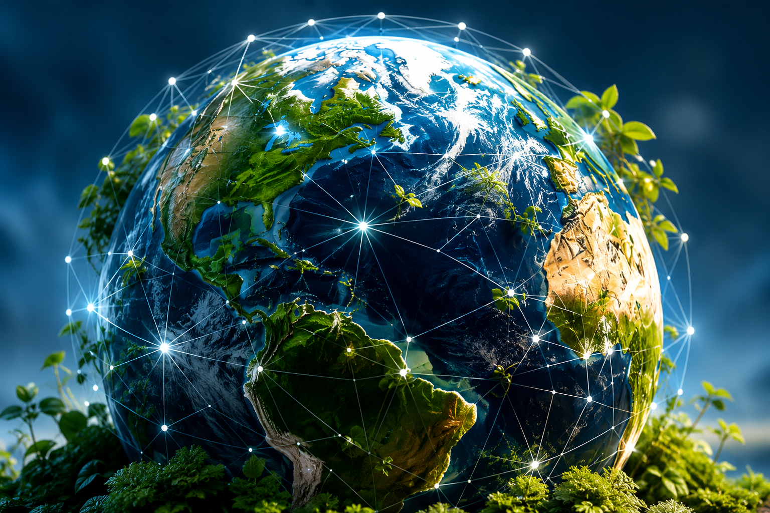 Connected globe representing global wellness consultations