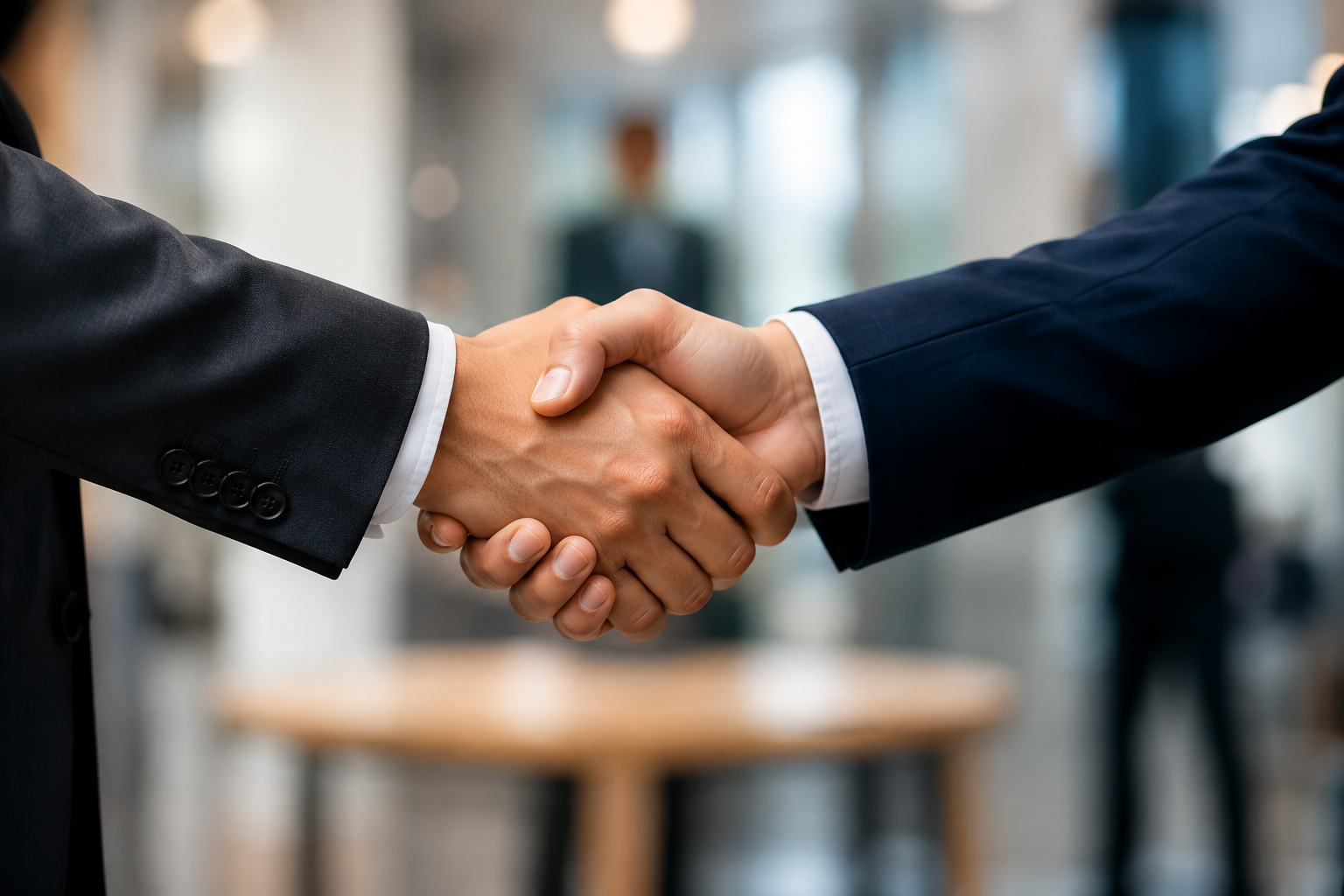 Business partnership handshake